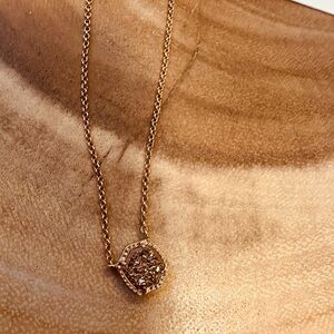 Kendra Scott Davie Stud Ear and Necklace Rose Gold Drusy